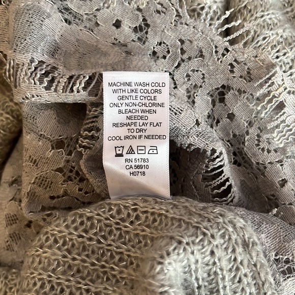 Maurices Gray Turtleneck Sweater with Lace Trim, Medium - Picture 6 of 6